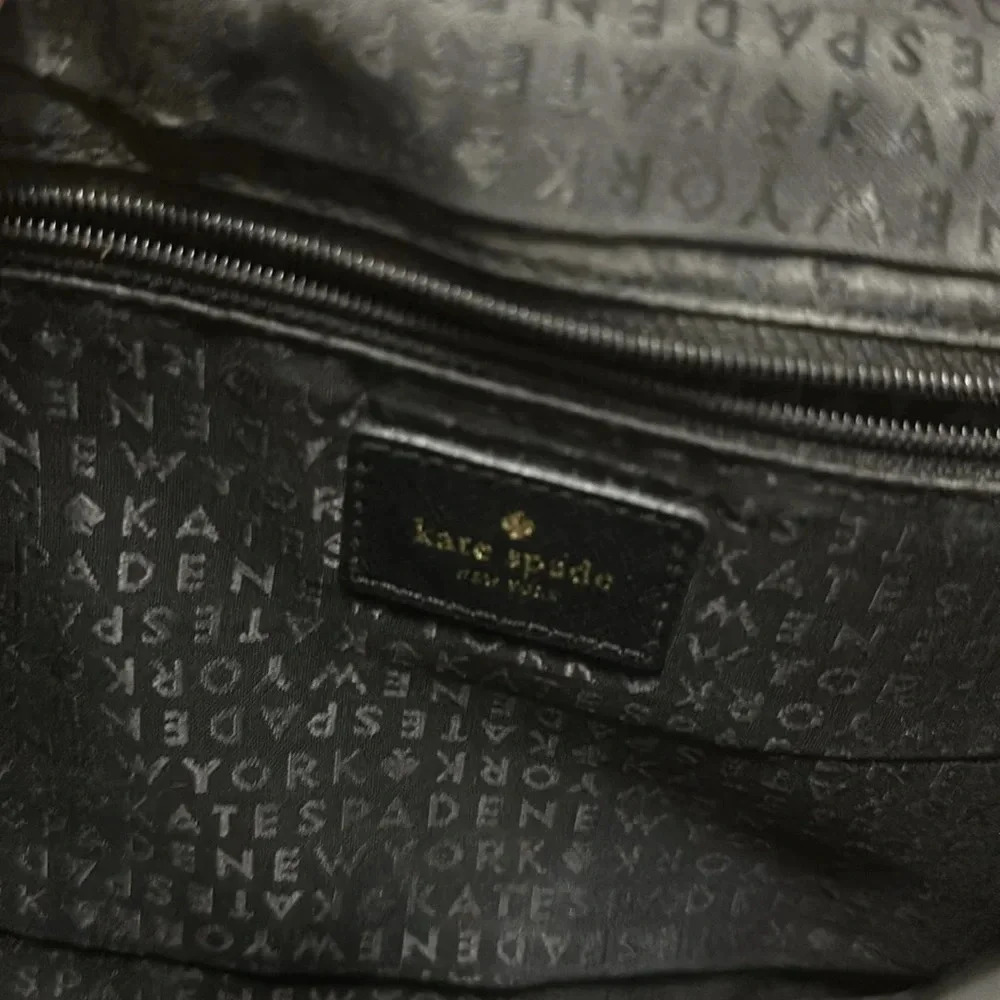 Kate Spade Black Leather Flap Crossbody Bag with silver hardware details - Picture 10 of 14